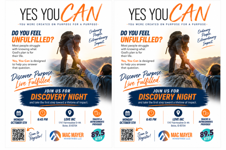 Yes You Can Flyer Dsicovery Night Option 3